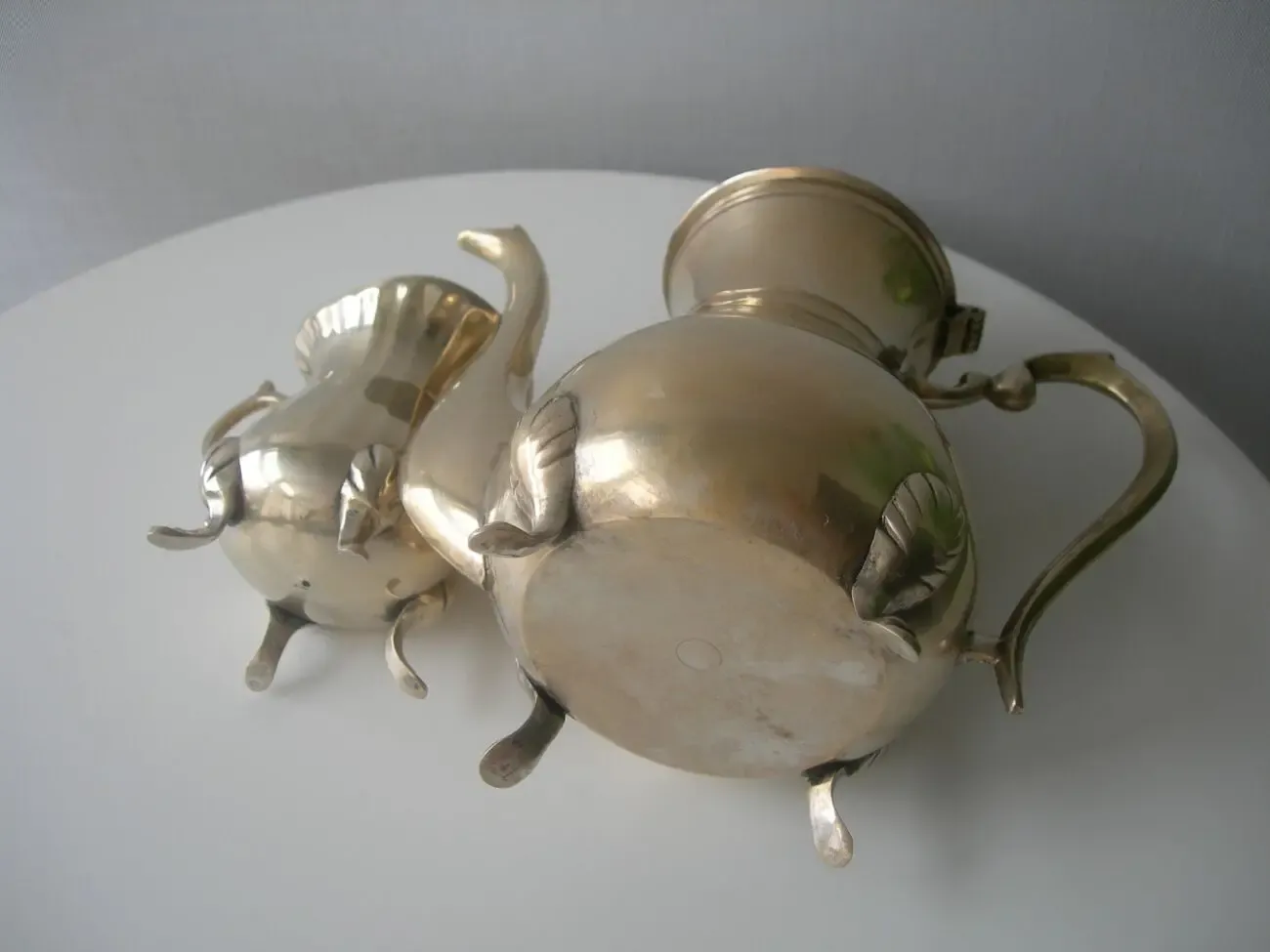 Комплект, чайник, сливочник, на лапах, бронза, 1.4 кг, Англия 7