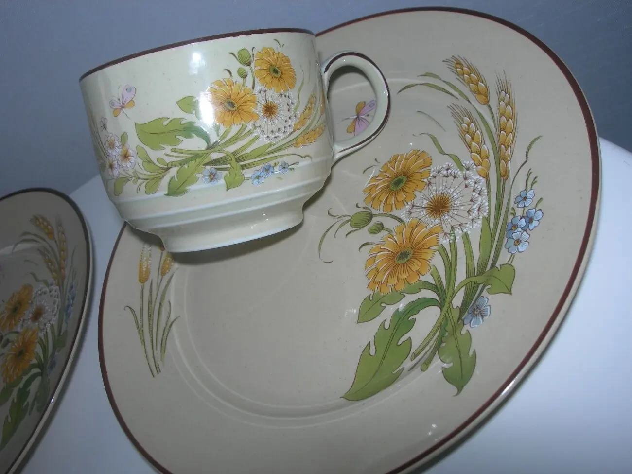 Чайная тройка, тарелка, чашка, Mitterteich Bavaria, Германия 7