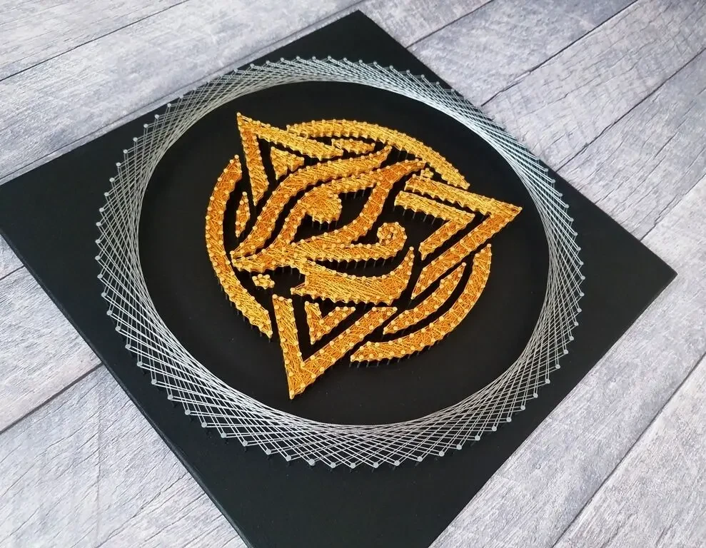 Стринг арт Глаз Хора, Картина нитками, Глаз Ра, Амулет Уджат, Декор 6