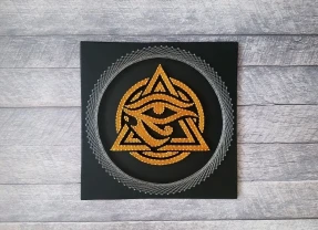 Стринг арт Глаз Хора, Картина нитками, Глаз Ра, Амулет Уджат, Декор