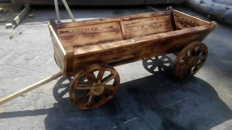 Декоративная телега. Деревянная повозка. Деревянные колеса для телег 3