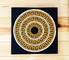 Стринг арт Золотистая мандала, изонить, греческий орнамент, декор