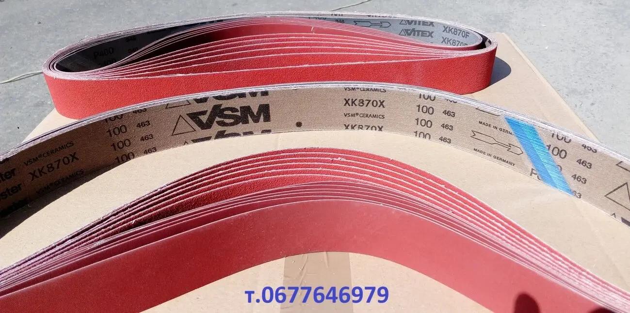 Шлифовальная лента 75х2000 мм. VSM XK870X Керамическая на гриндер 6