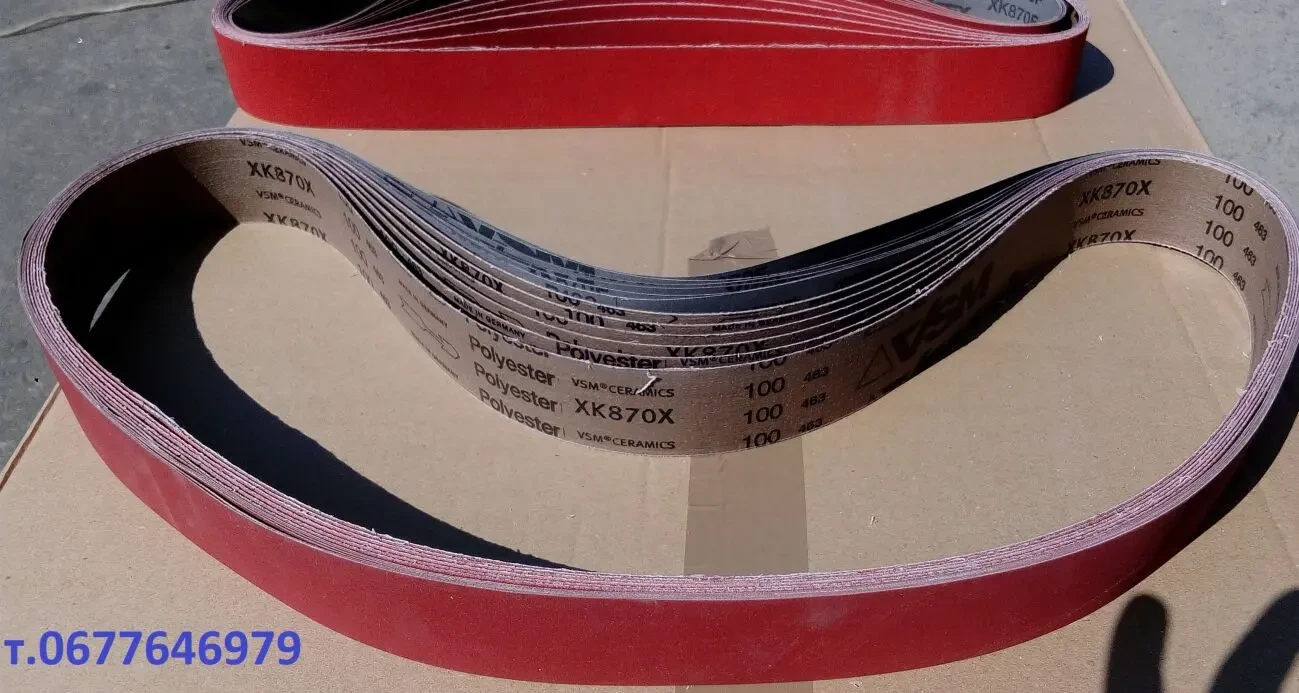 Шлифовальная лента 75х2000 мм. VSM XK870X Керамическая на гриндер 8