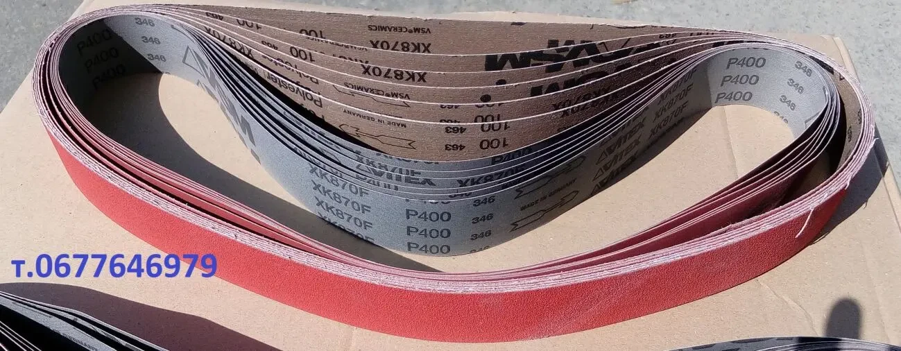 Шлифовальная лента 75х2000 мм. VSM XK870X Керамическая на гриндер 10