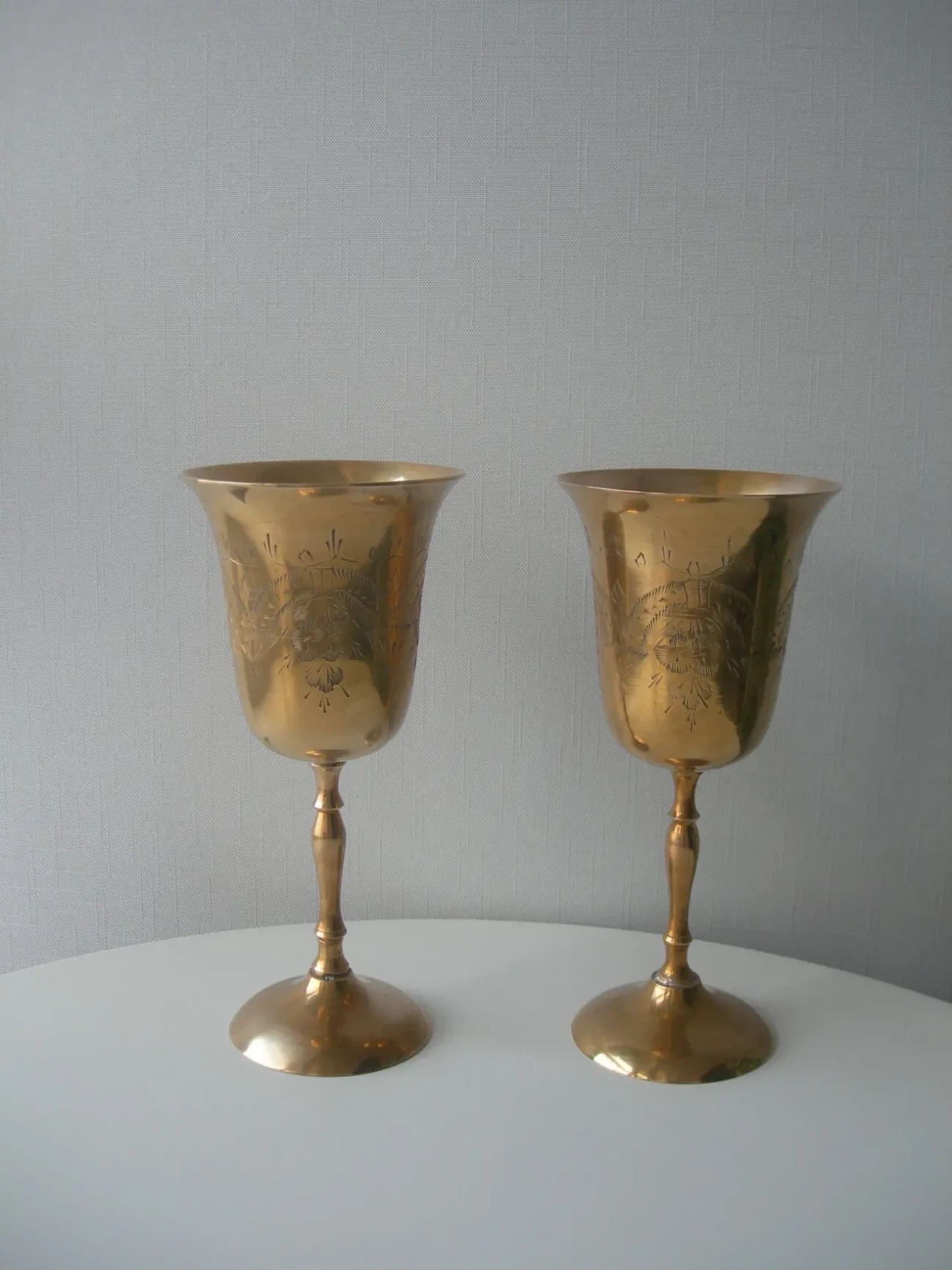 Бокалы, бронза, Англия, большие, высота 20 см, пара