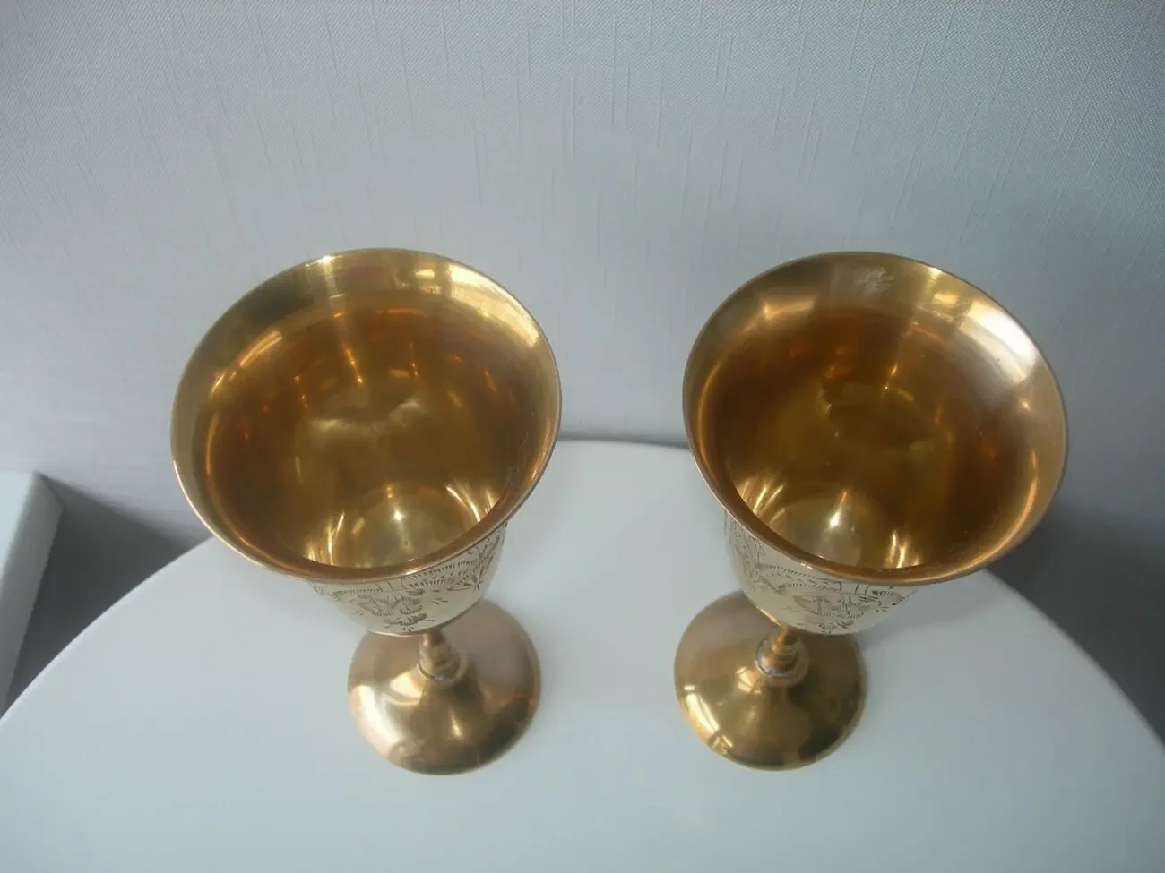 Бокалы, бронза, Англия, большие, высота 20 см, пара 5