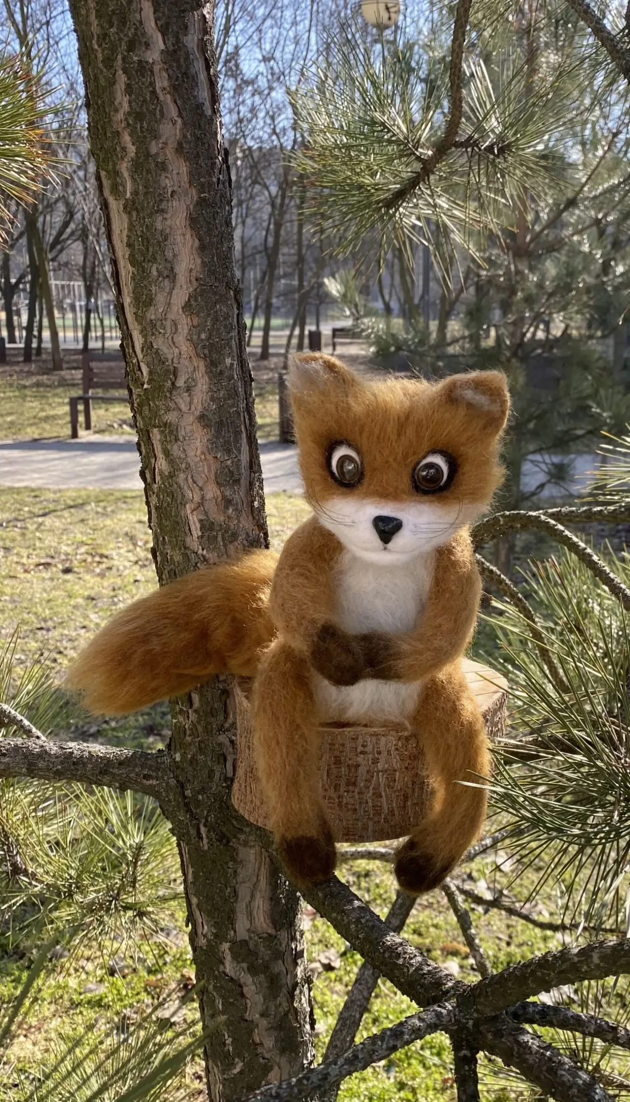 Упоротый Лис игрушка хендмєйд валяная из шерсти лиса интерьерная ліса 6