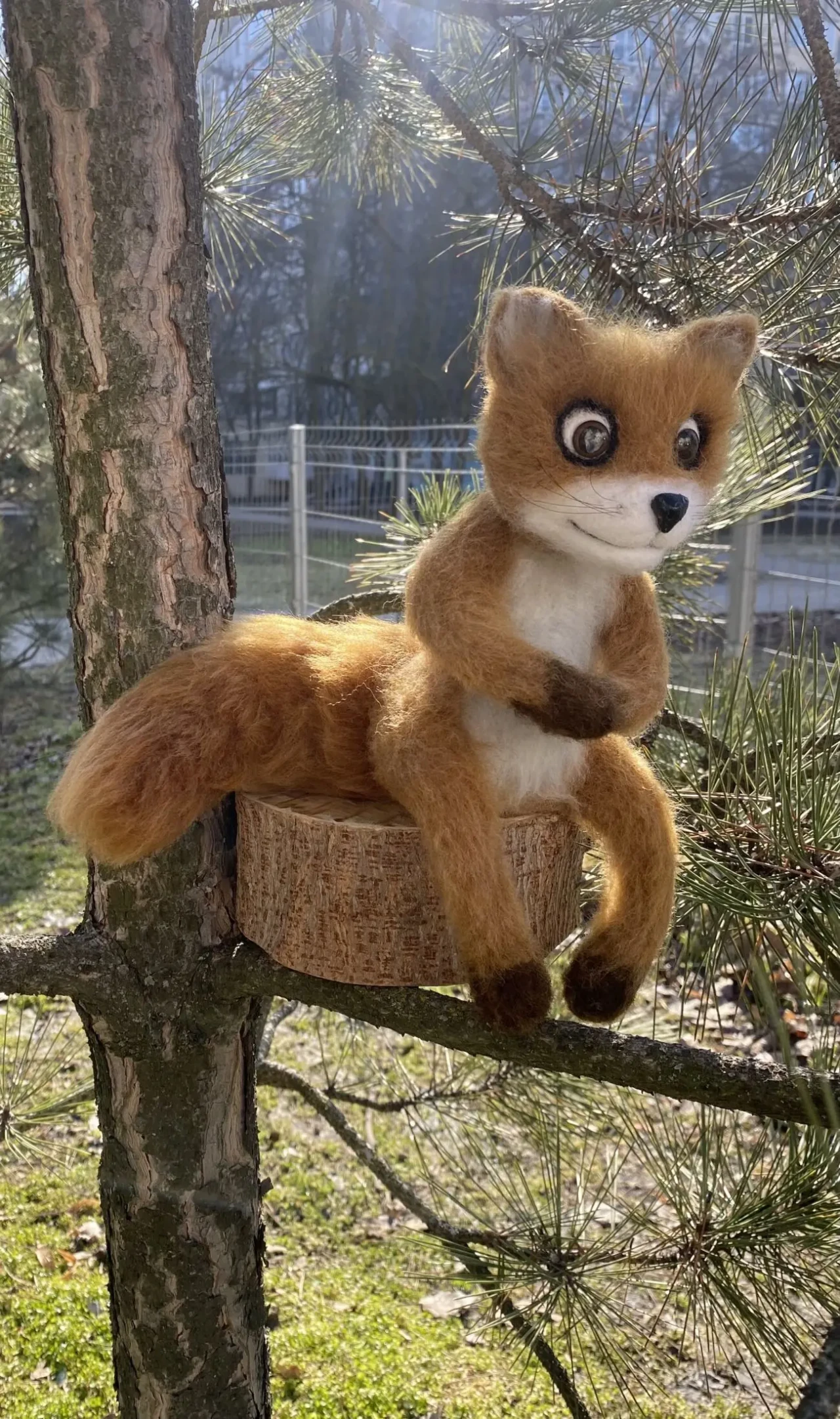 Упоротый Лис игрушка хендмєйд валяная из шерсти лиса интерьерная ліса 10