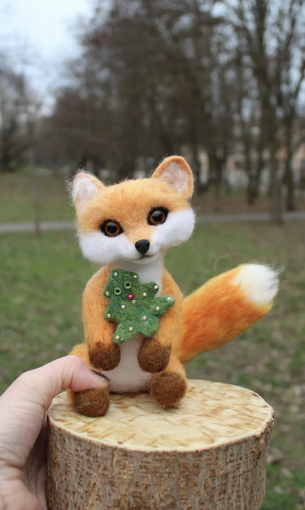Упоротый Лис игрушка хендмєйд валяная из шерсти лиса интерьерная ліса 5
