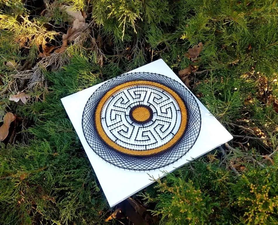 Стринг арт, декор лабиринт, геометрический узор, картина в офис 6