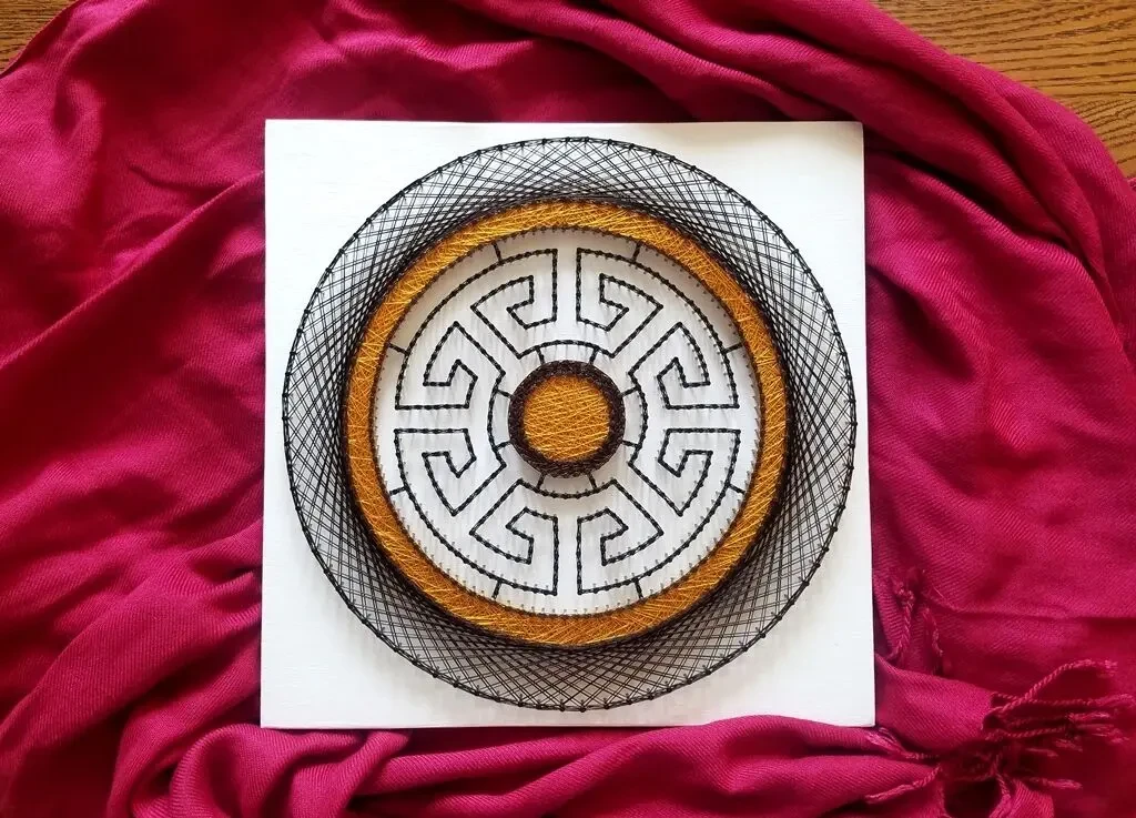 Стринг арт, декор лабиринт, геометрический узор, картина в офис 10