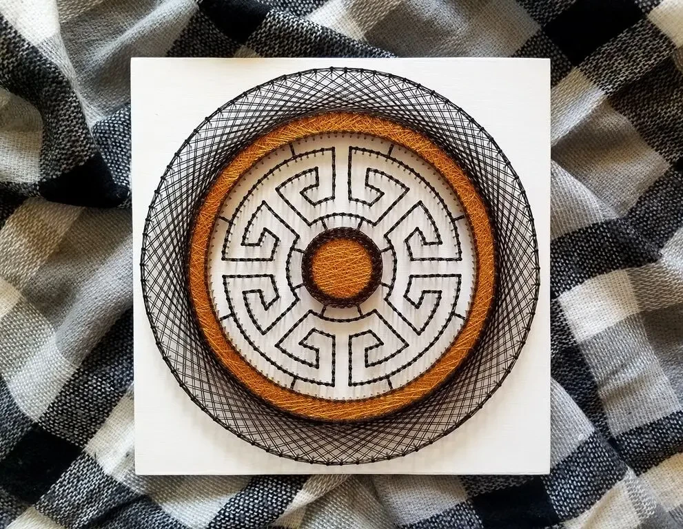 Стринг арт, декор лабиринт, геометрический узор, картина в офис 3