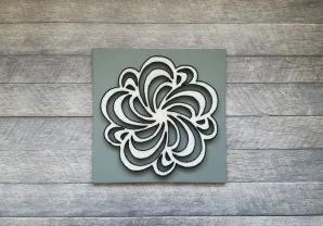 Стринг арт, декор геометрия, картина в офис, серое панно, изонить