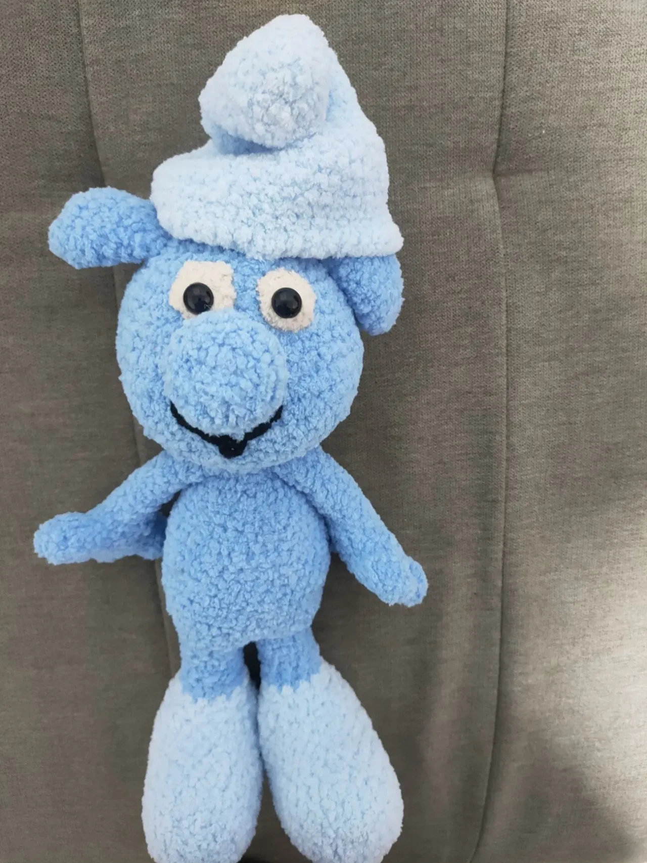 іграшка вязана  смерф гном мяка плюшева плюшева ручна робота 4