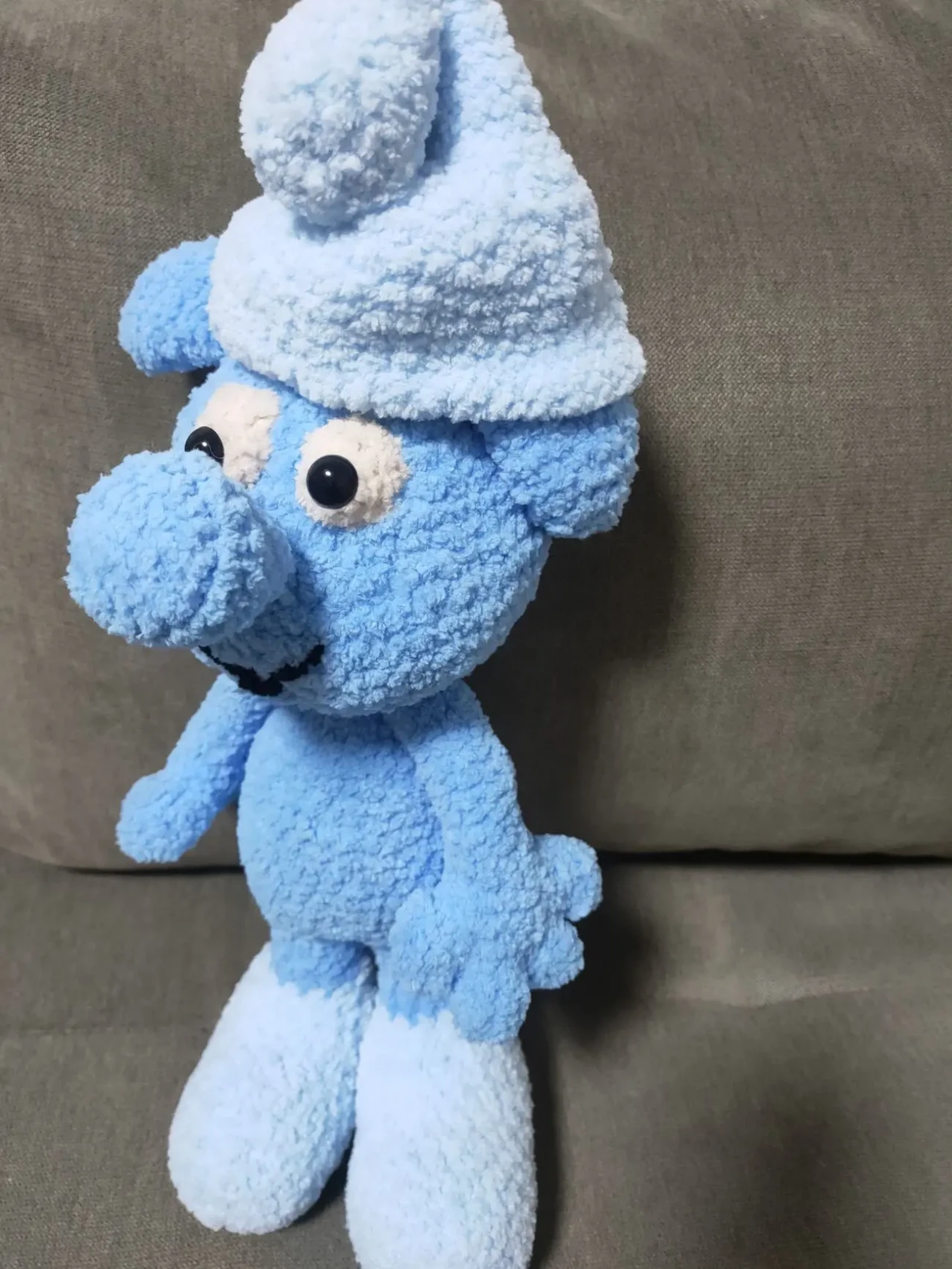 іграшка вязана  смерф гном мяка плюшева плюшева ручна робота