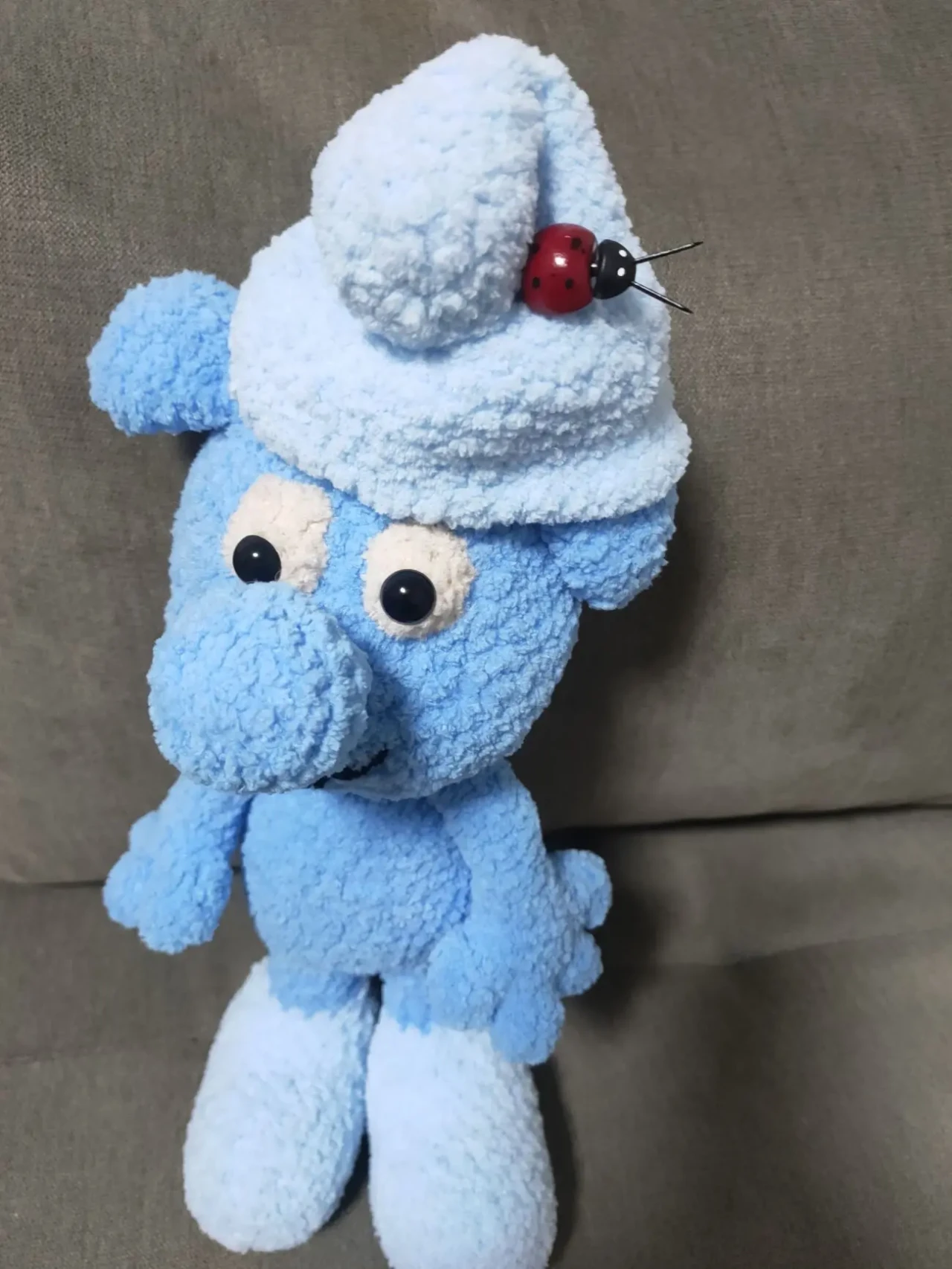 іграшка вязана  смерф гном мяка плюшева плюшева ручна робота 3