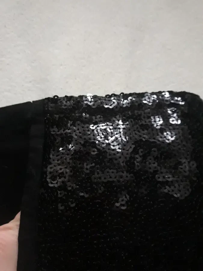 Черные блестящие брюки штаны джинсы в пайетках FB Sister Франция 8