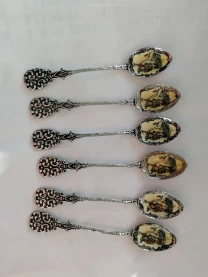 Ложки чайные с художественной эмалью