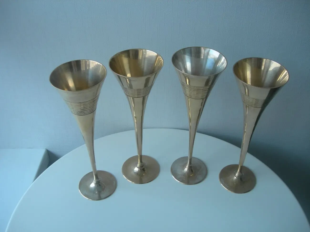 Бокалы, бронза, Англия, большие, высота 24 см, набор 3