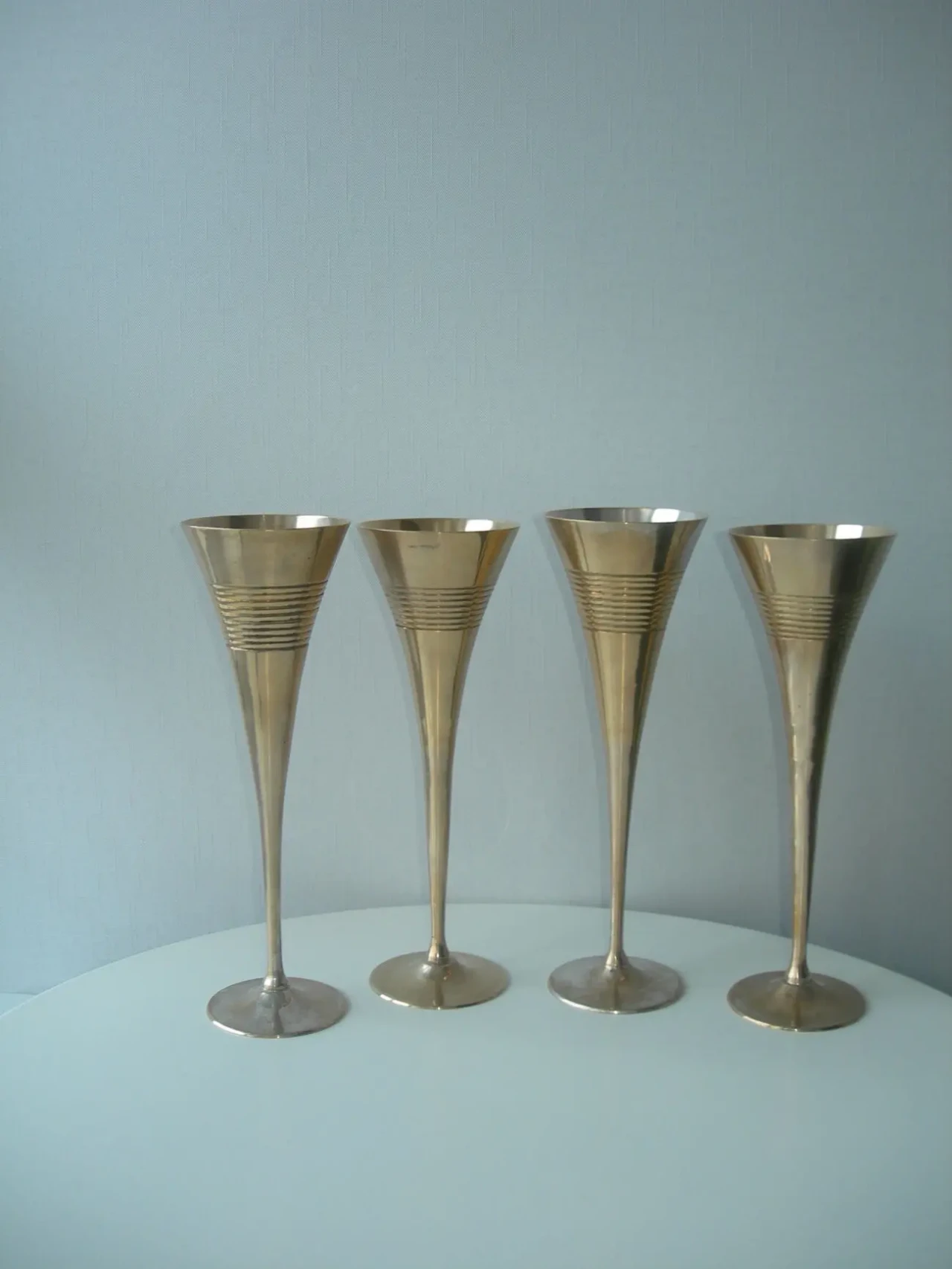 Бокалы, бронза, Англия, большие, высота 24 см, набор 2