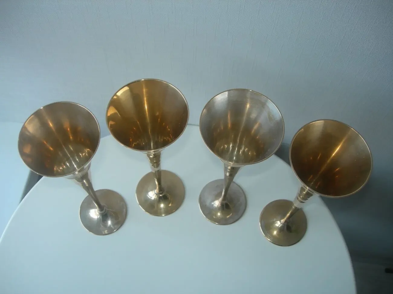 Бокалы, бронза, Англия, большие, высота 24 см, набор 5