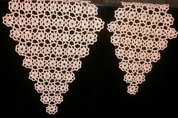 Салфетки панно новый набор из 2-х Ромбы нежного абрикосового цвета 5