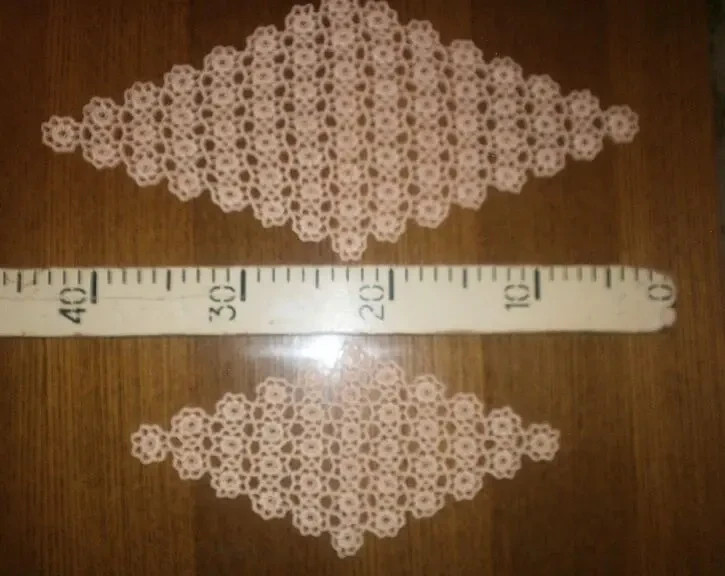 Салфетки панно новый набор из 2-х Ромбы нежного абрикосового цвета 7