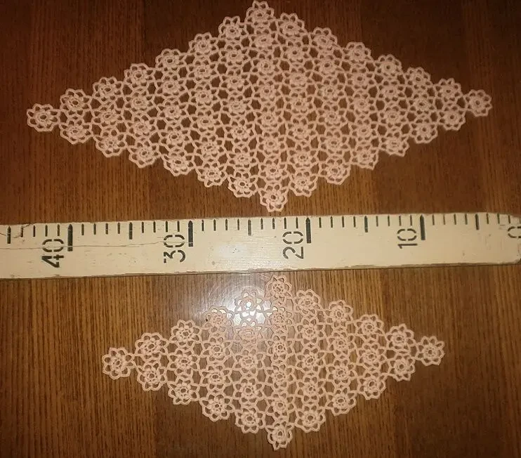 Салфетки панно новый набор из 2-х Ромбы нежного абрикосового цвета 3