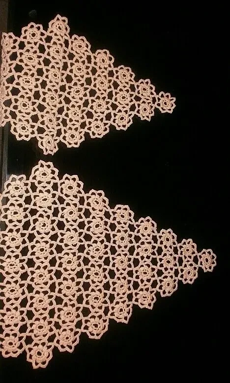 Салфетки панно новый набор из 2-х Ромбы нежного абрикосового цвета 8