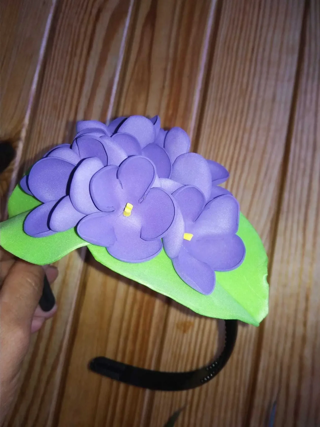 Обруч з фіалками дитячий ободок 6