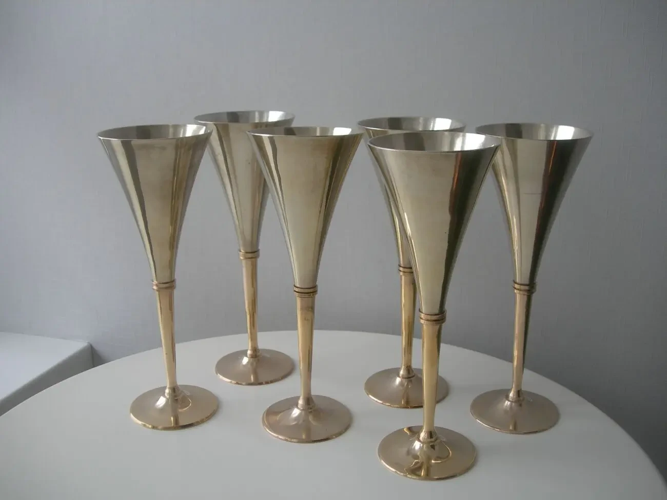 Бокалы, бронза, Англия, двухцветные, 23 см, 6 шт 5