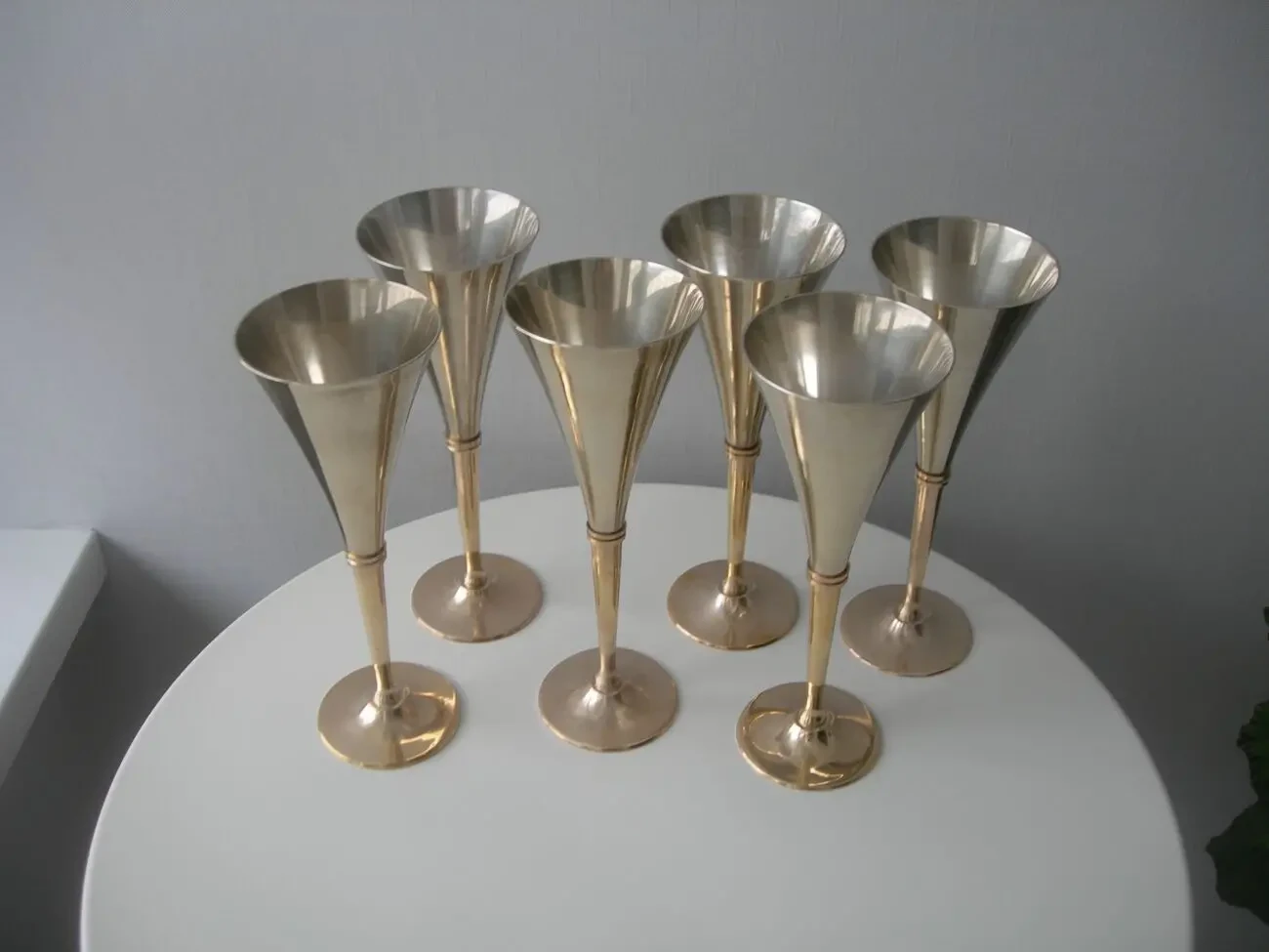 Бокалы, бронза, Англия, двухцветные, 23 см, 6 шт 4