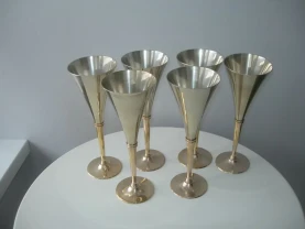 Бокалы, бронза, Англия, двухцветные, 23 см, 6 шт