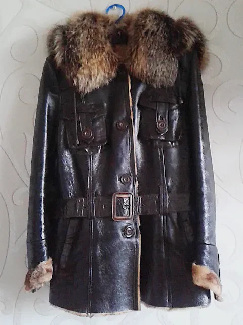 Женская дубленка из натуральной лаковой кожи 3