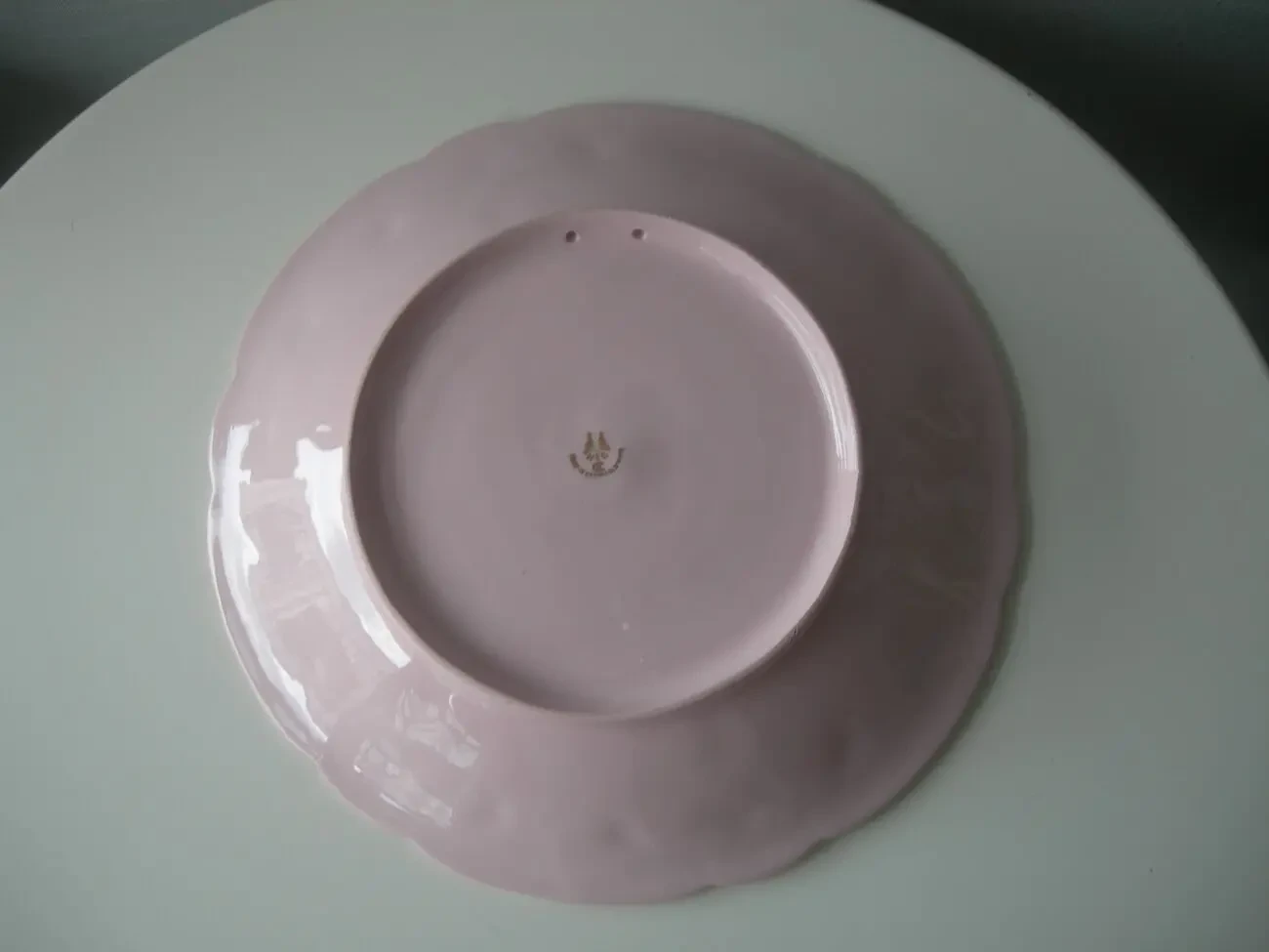 Блюдо, тарелка, с виноградом, розовый фарфор, Чехия, новая 7