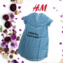 H&amp;M 100% lyocell Стильное красивое женское платье джинс EUR 36
