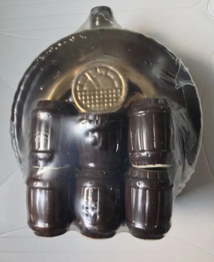 Набор коньячный подарочный авто колесо запаска штоф+6стопок керамика 2