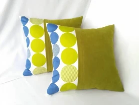 Комплект декоративних подушок"Гірчичні кола"2шт.40×40см