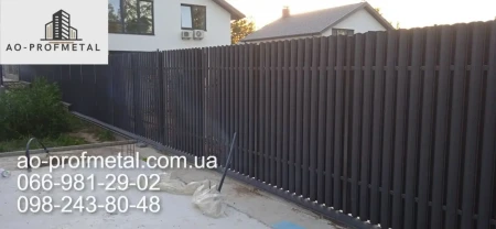 Евроштакетник двухсторонний РАЛ 7024 мат, Штакетник двухсторонний 7024