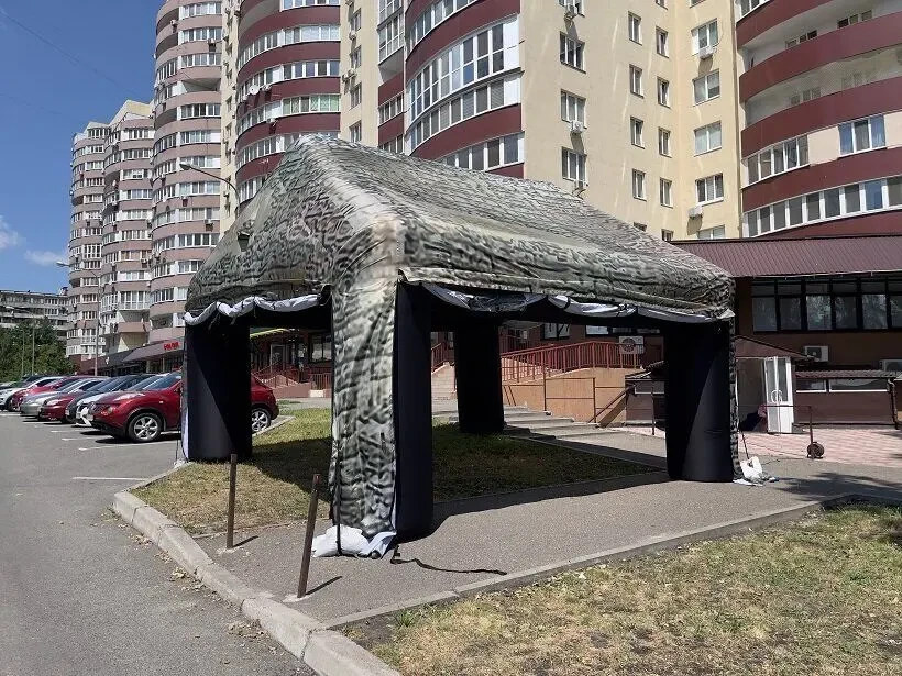 Військовий камуфляжний намет з вбудованою повітродувкою 7