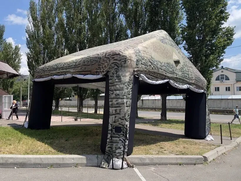 Військовий камуфляжний намет з вбудованою повітродувкою 9