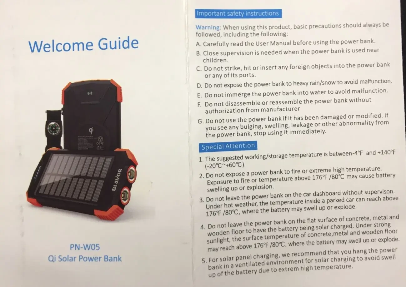 Беспроводная солнечная зарядка 10,000 мА-ч с двойным фонарем 8