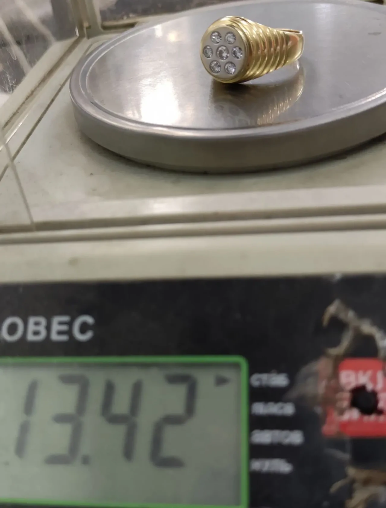 Мужское золотое кольцо с бриллиантами, 0,5кт., 750 проба 5