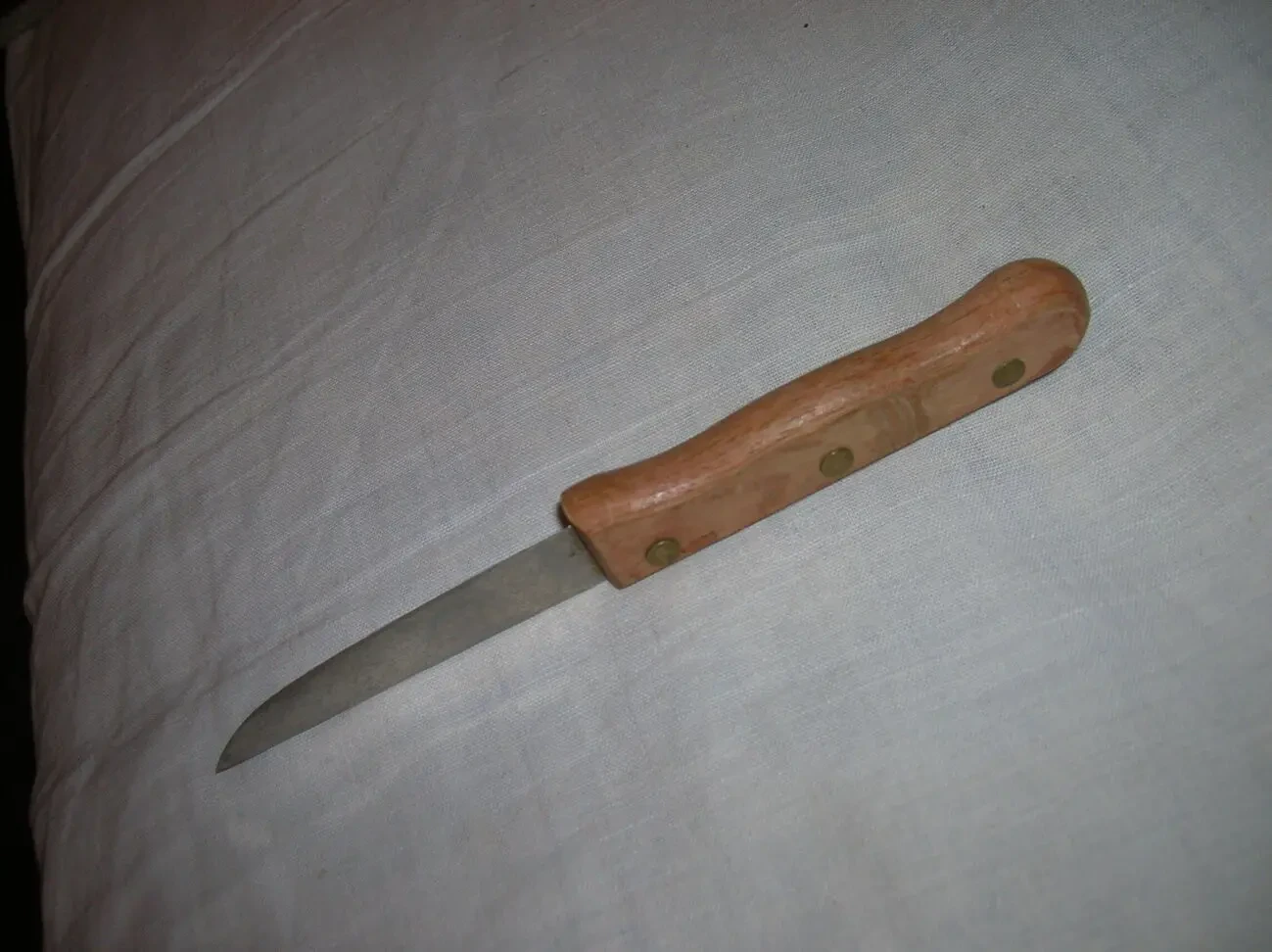 Нож для чистки овощей длиной 17см, лезвие-8х1.5см,ручка -дерево-9см 3