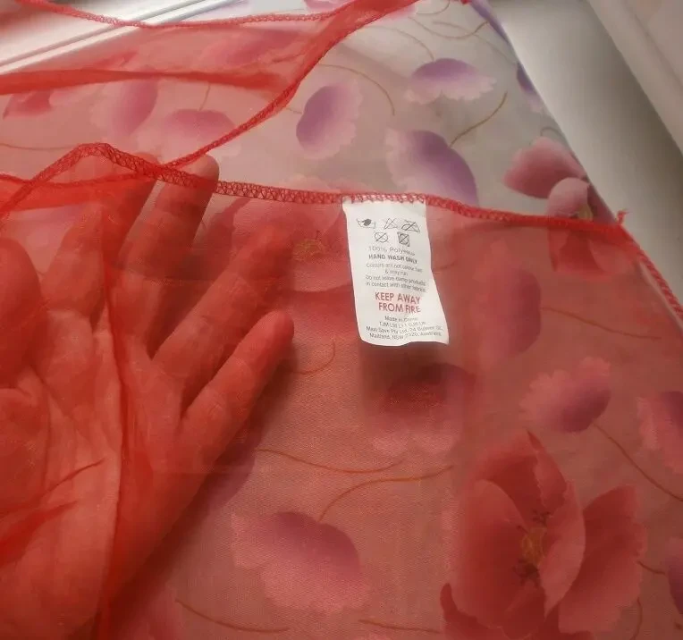 Ткань прозрачный капрон красный 10