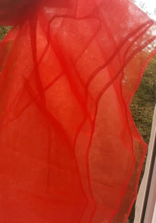 Ткань прозрачный капрон красный 5