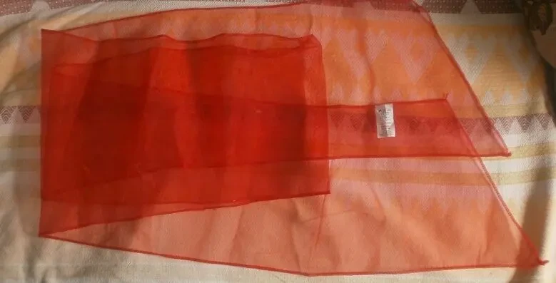 Ткань прозрачный капрон красный 4