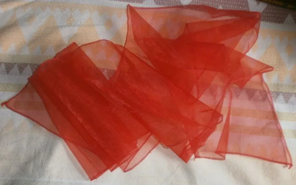 Ткань прозрачный капрон красный