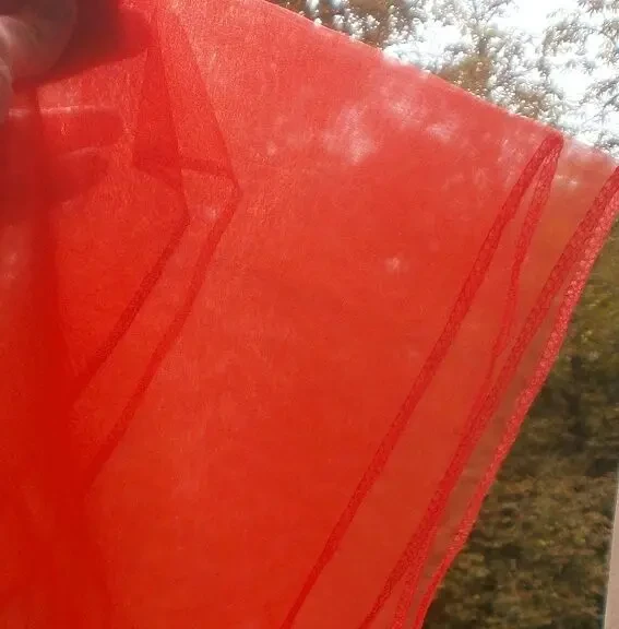 Ткань прозрачный капрон красный 9